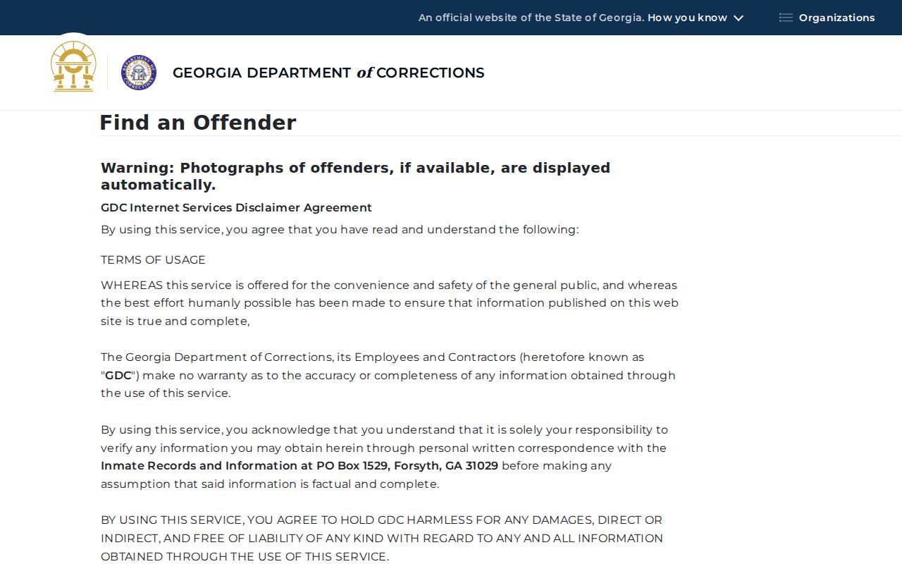 Peachtree City people search with the Georgia offender query